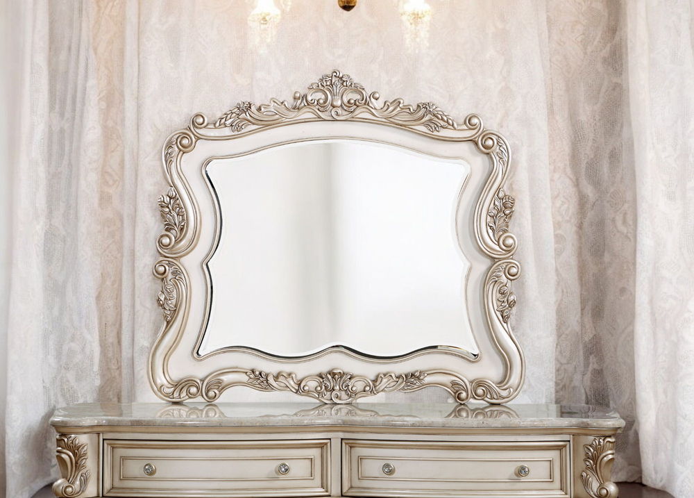 Gorsedd - Mirror - Golden Ivory, alternate view 6 with wood construction
