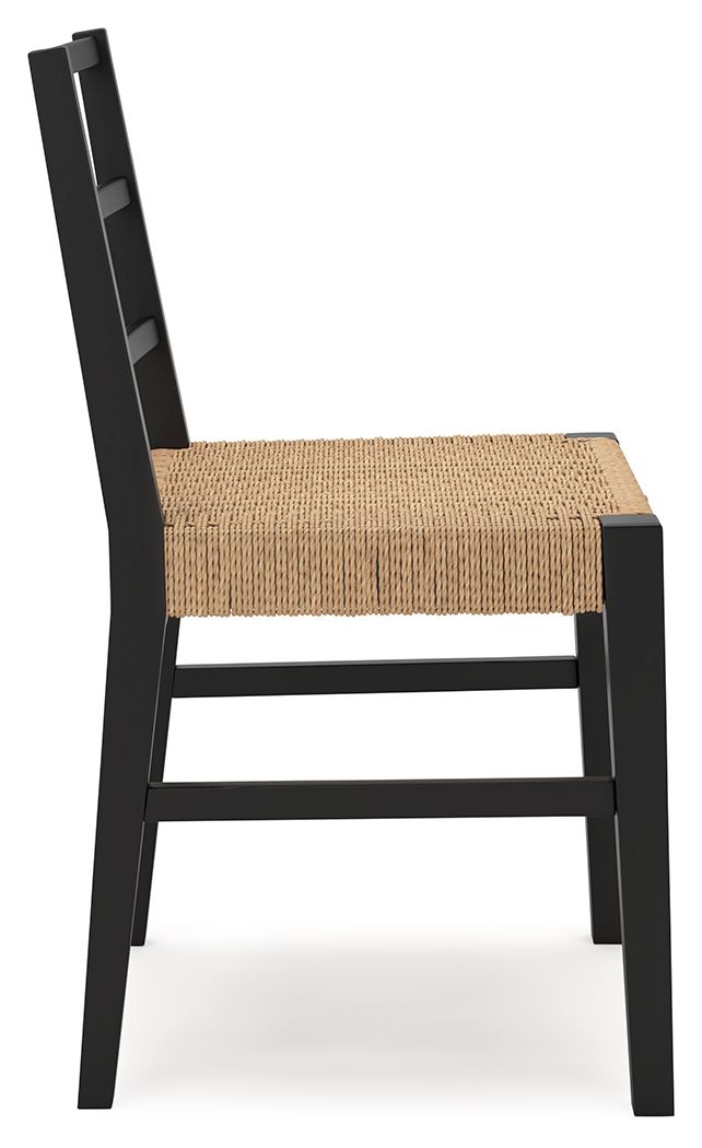 Isanti - Dining Room Side Chair (Set of 2) - Light Brown / Black, alternate view 3 with solid wood