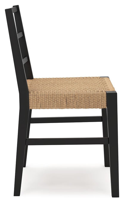Isanti - Dining Room Side Chair (Set of 2) - Light Brown / Black, alternate view 3 with solid wood