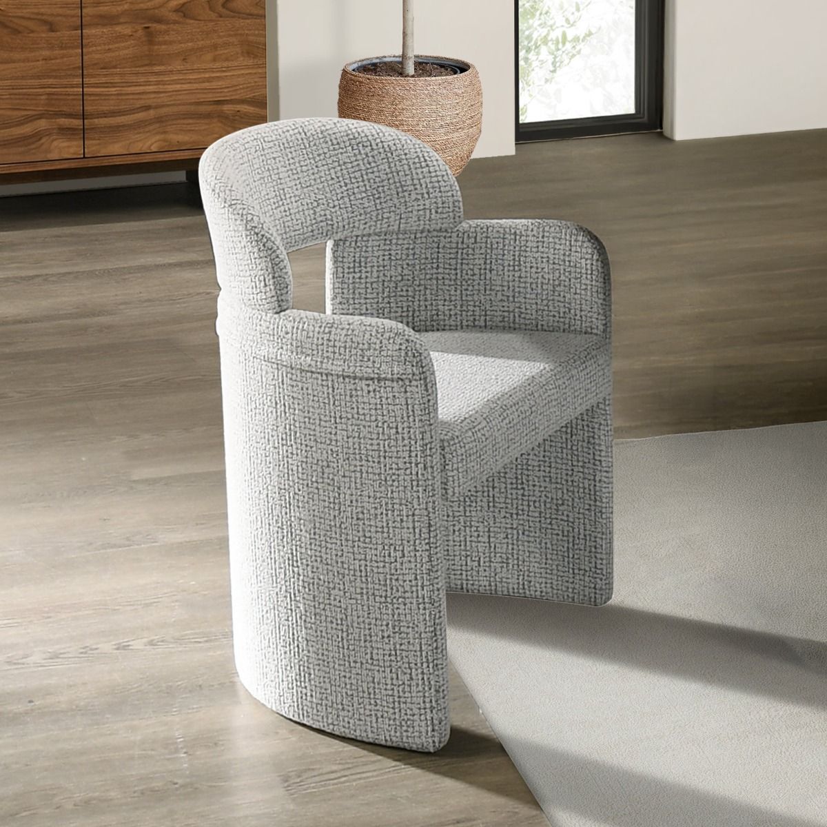 Kyree - Arm Chair (Set of 2) - Chenille & Walnut, alternate view 4
