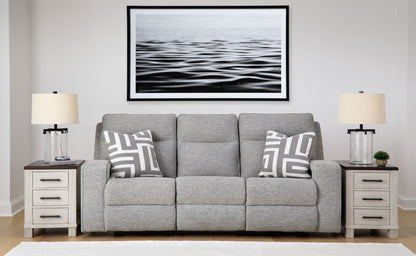 Biscoe - Power Reclining Sofa With Adj Headrest - Pewter