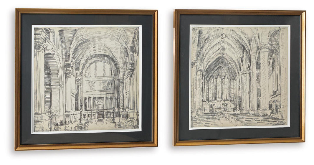 Downyard Wall Art Set (Set of 2) Black / Beige, gallery image 2