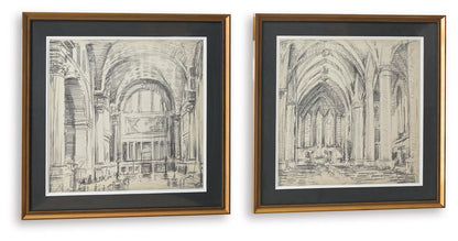 Downyard Wall Art Set (Set of 2) Black / Beige, gallery image 2