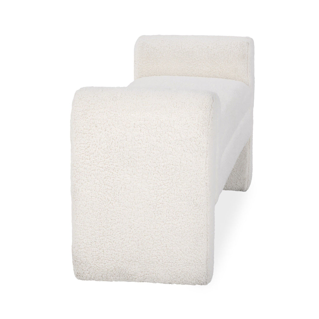 Ada - Bench - Ivory Fleece, alternate view 3 with polyester fabric