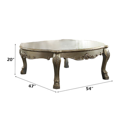 Dresden II - Coffee Table - Gold Patina & Bone, alternate view 4 with wood construction