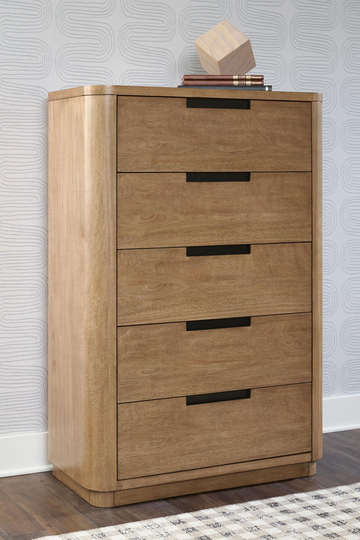 Pamaria Five Drawer Chest Light Brown, gallery image 2