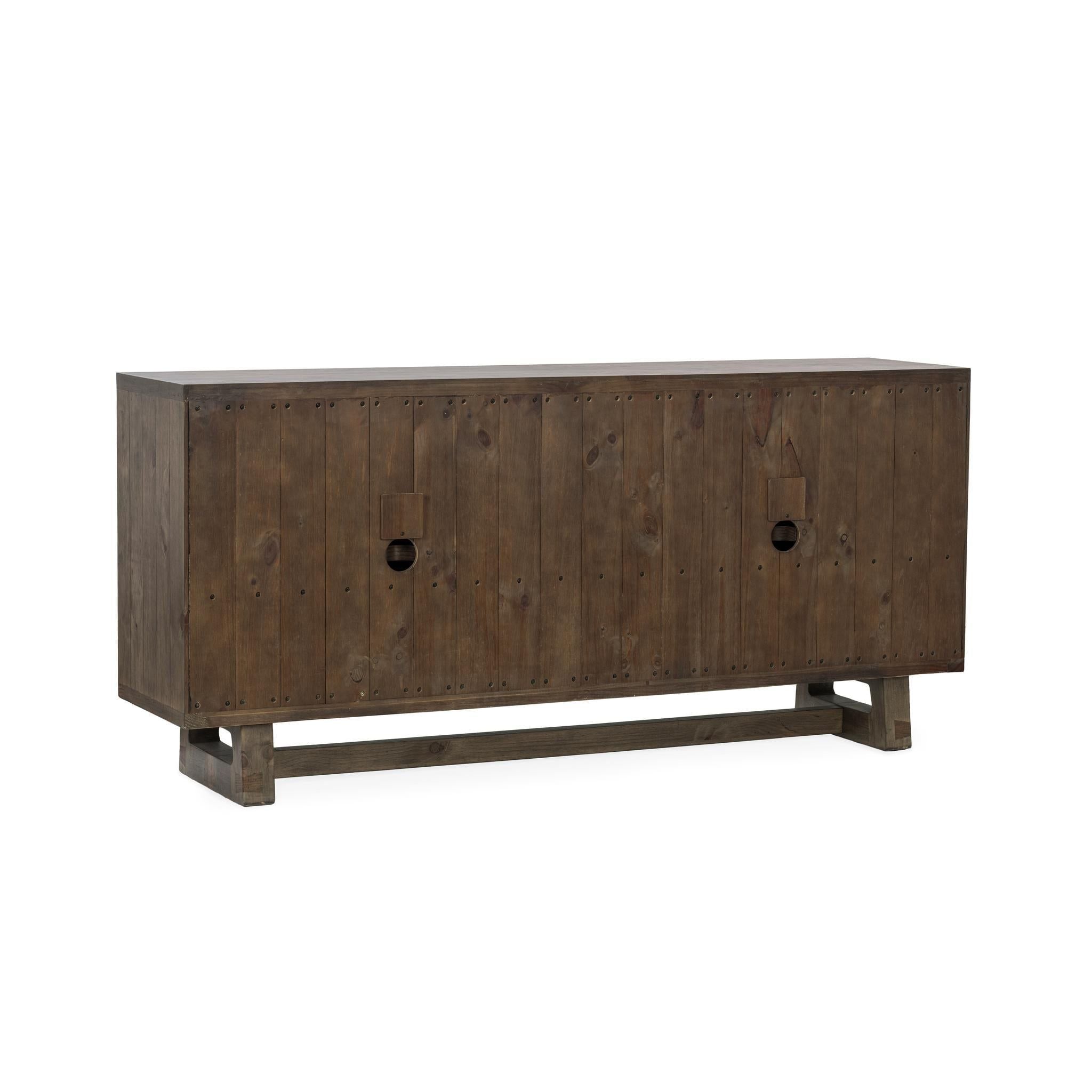 Lyra - 4 Door Buffet - Smoke Brown, alternate view 5 with wood construction