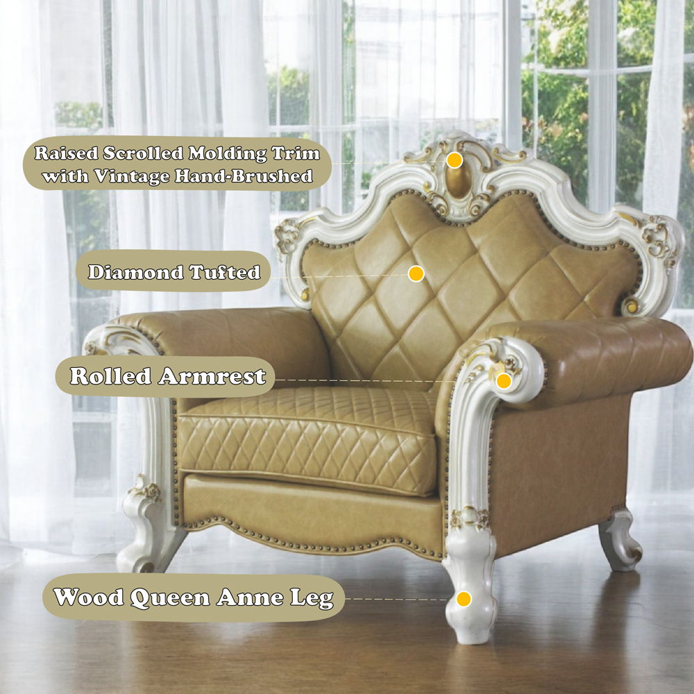 Picardy - Chair w/1 Pillow, alternate view 5 with leather upholstery