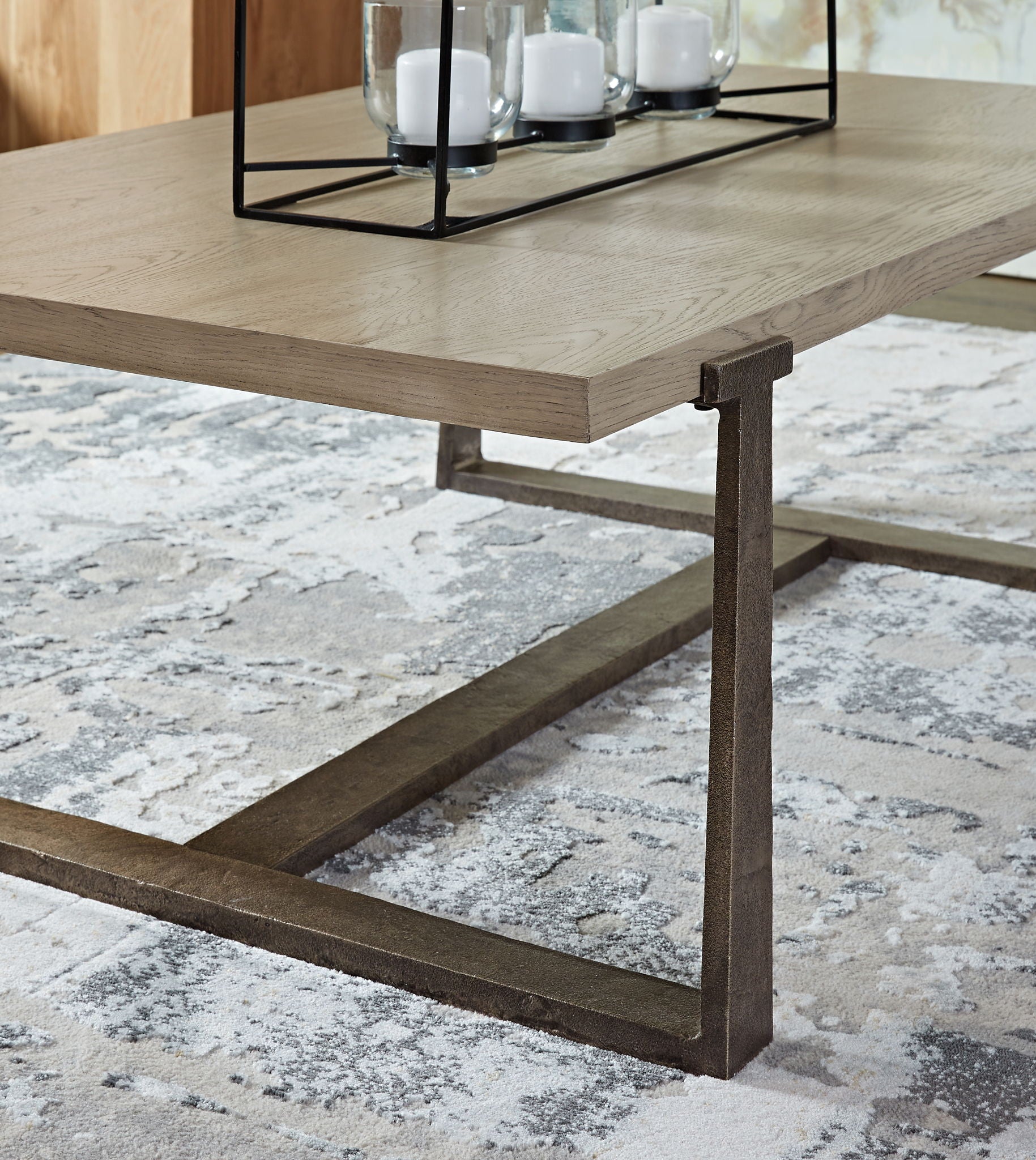Dalenville - Rectangular Cocktail Table - Gray, alternate view 3 with engineered wood