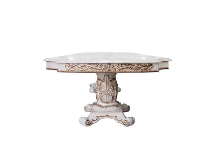 Vendome - 30" Dining Table With Pedestal Base - Antique Pearl, alternate view 3 with wood construction