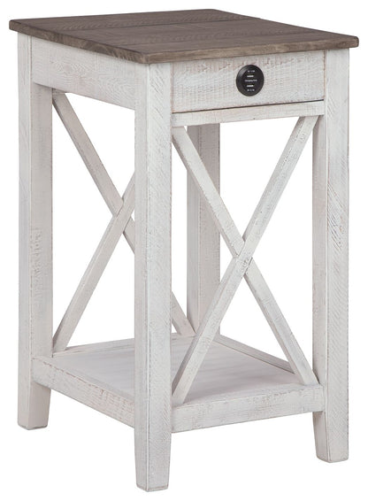 Adalane - Accent Table - White / Gray, alternate view 4 with engineered wood