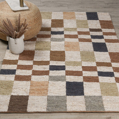 Soumak - Check Rug, alternate view 7 with jute