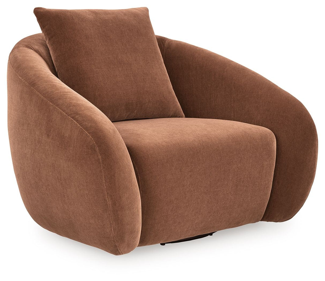 Yahya - Swivel Accent Chair, product view with velvet upholstery