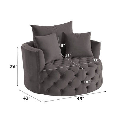 Zunyas - Accent Chair w/Swivel, alternate view 14 with velvet upholstery