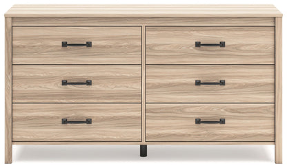 Battelle - Six Drawer Dresser - Tan, alternate view 5 with engineered wood