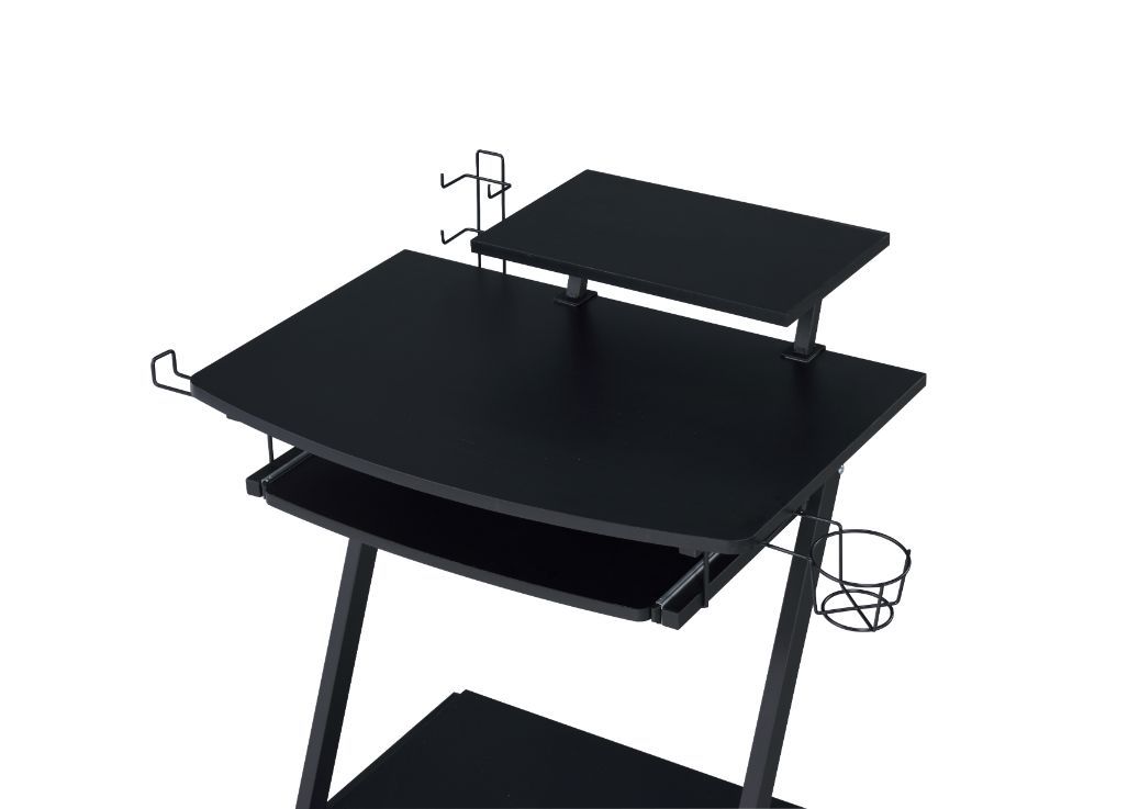 Ordrees - Gaming Desk - Black, alternate view 2 with wood construction