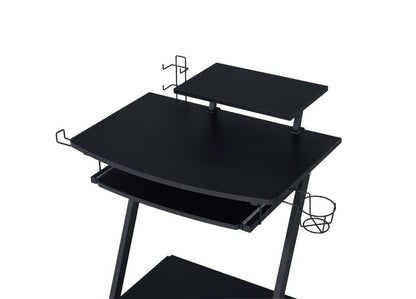 Ordrees - Gaming Desk - Black, alternate view 2 with wood construction