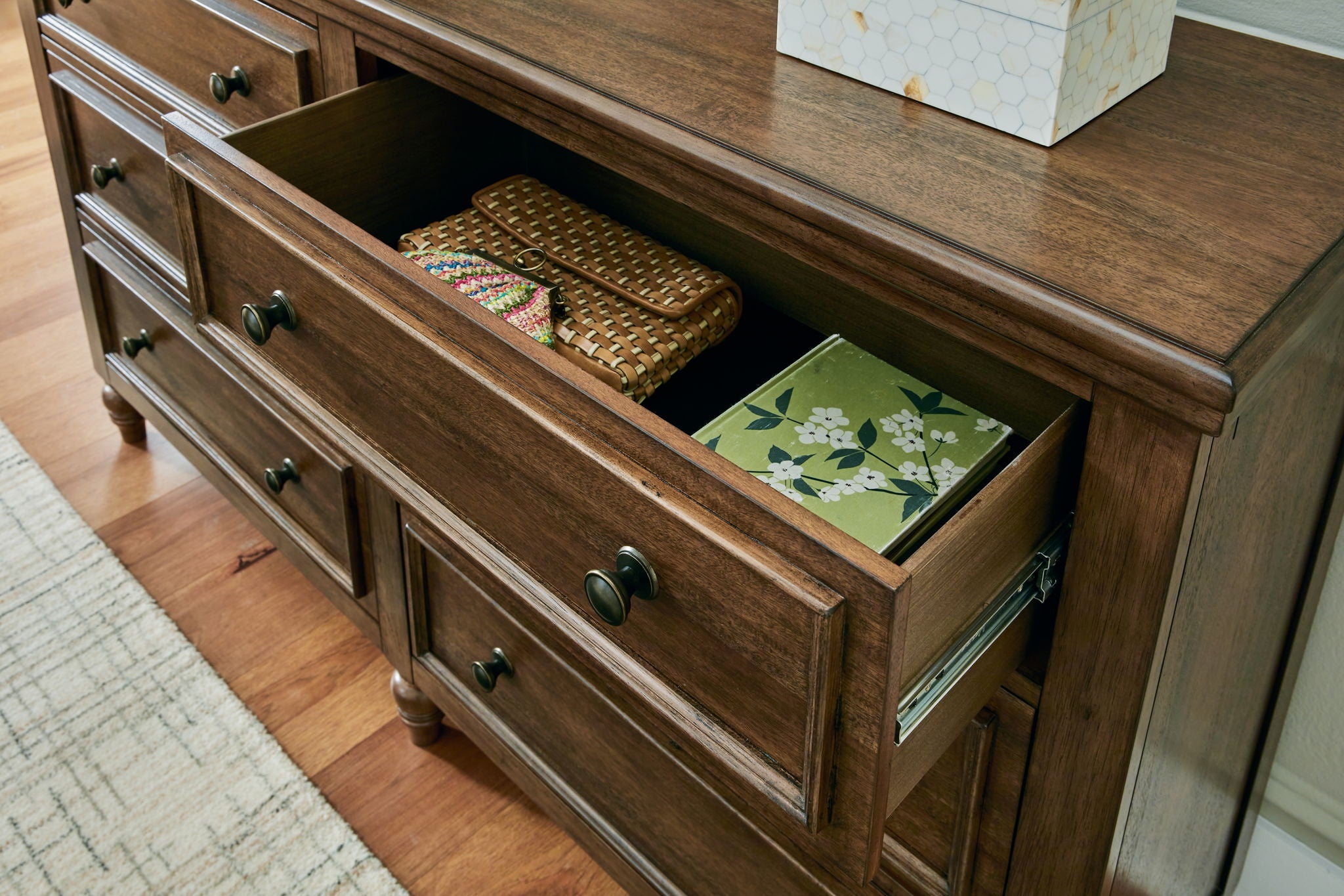 Sturlayne - Dresser And Mirror - Brown, alternate view 4 with wood construction