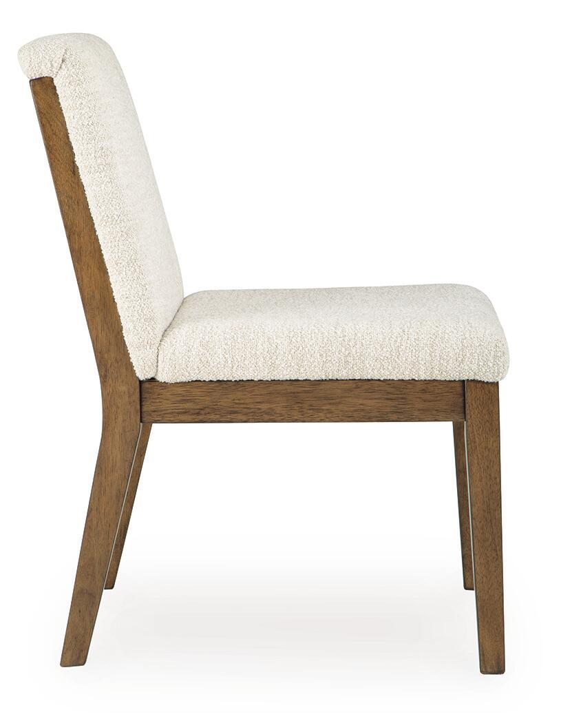 Marxmore - Dining Upholstered Side Chair (Set of 2) - Beige / Brown, alternate view 4 with chenille upholstery