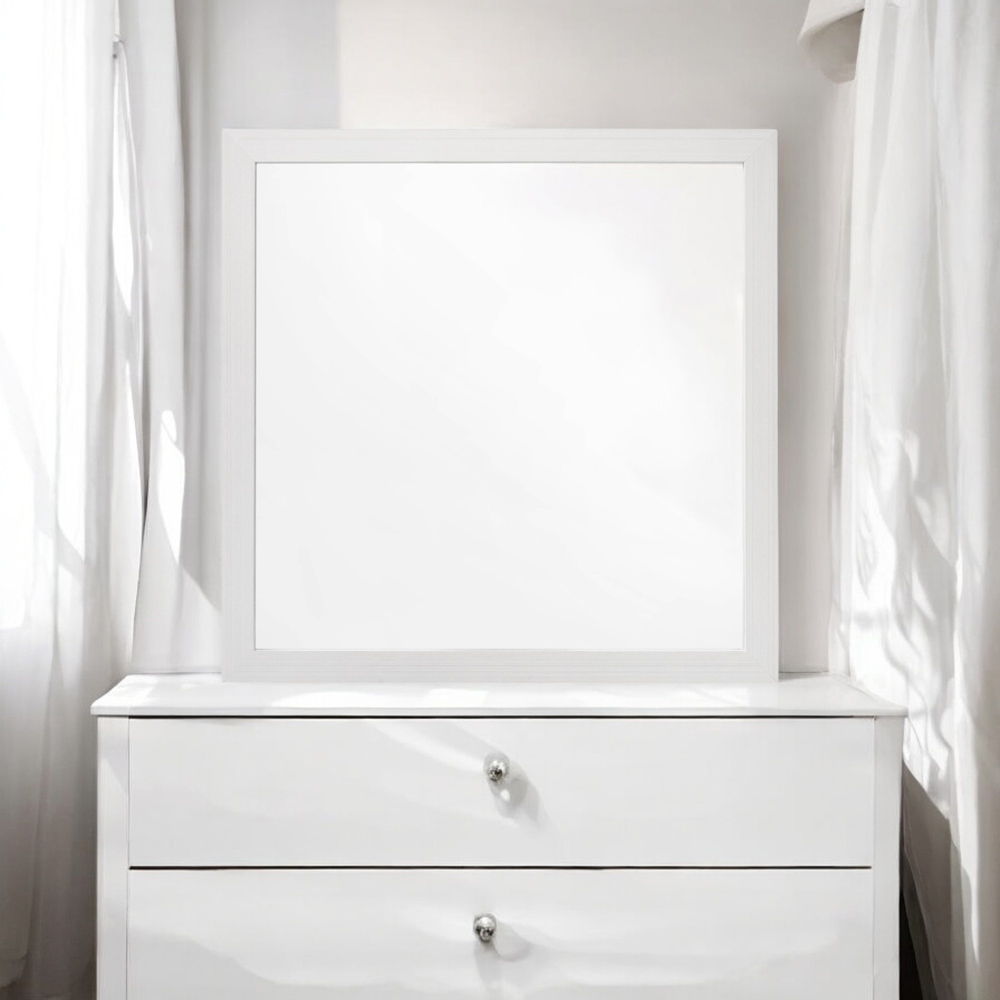 Casilda - Mirror - White, alternate view 5 with metal