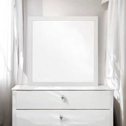 Casilda - Mirror - White, alternate view 5 with metal
