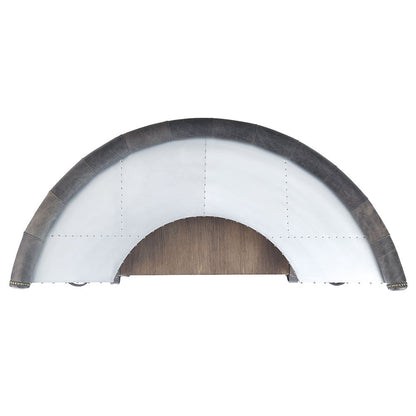 Rahma - Bar Table - Antique Ebony Top Grain Leather & Aluminum, alternate view 3 with wood construction
