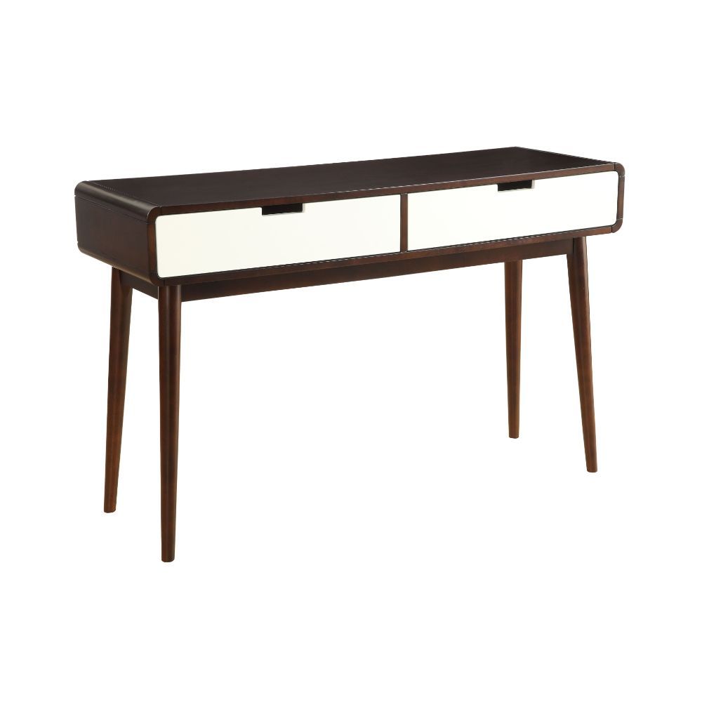 Christa - Sofa Table - White & Espresso, product view with solid wood