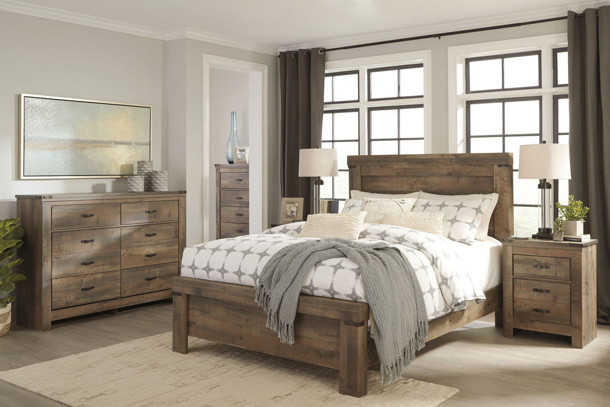 Trinell - Six Drawer Dresser - 61.34" x 15.98" x 42.99" - Brown Dark, alternate view 3 with engineered wood
