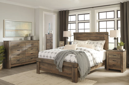 Trinell - Six Drawer Dresser - 61.34" x 15.98" x 42.99" - Brown Dark, alternate view 3 with engineered wood