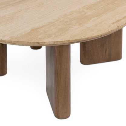Idella - Travertine Round Table, alternate view 11