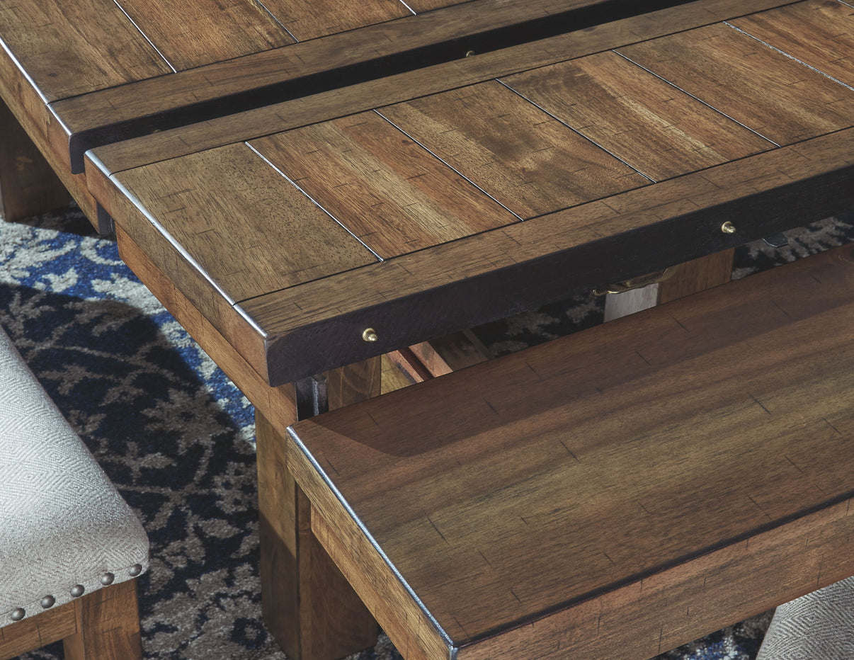 Moriville - Rectangular Dining Room Extension Table - Grayish Brown, alternate view 5 with engineered wood