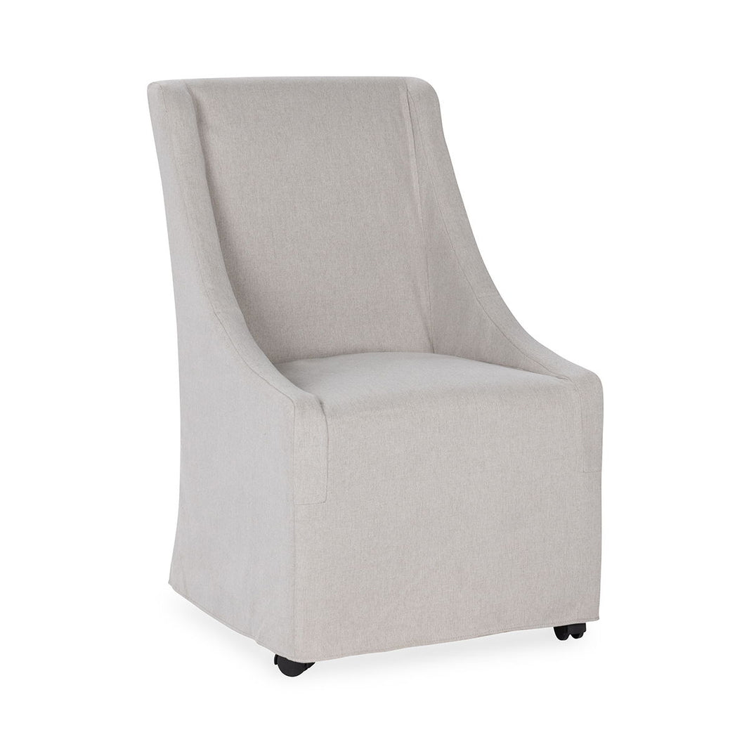 Warwick - Upholstered Rolling Dining Chair, alternate view 3 with polyester fabric