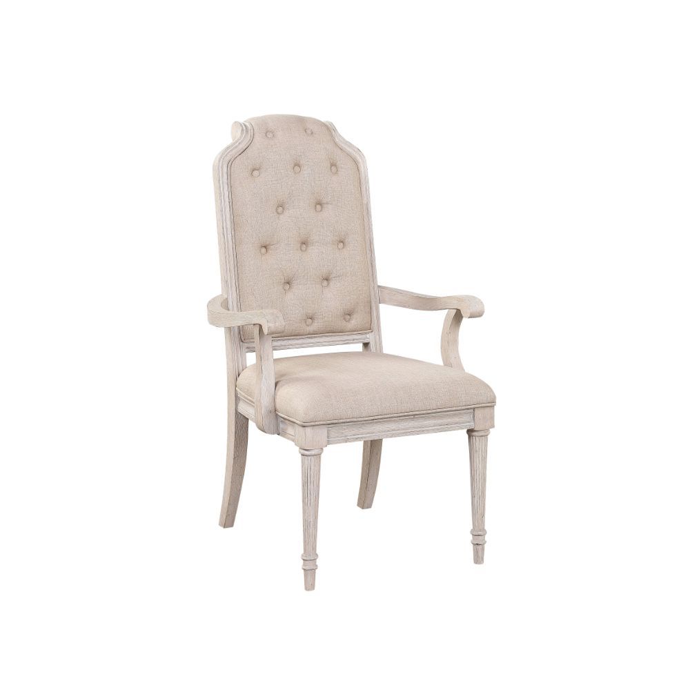 Wynsor - Arm Chair (Set of 2) - Antique White, product view with wood construction