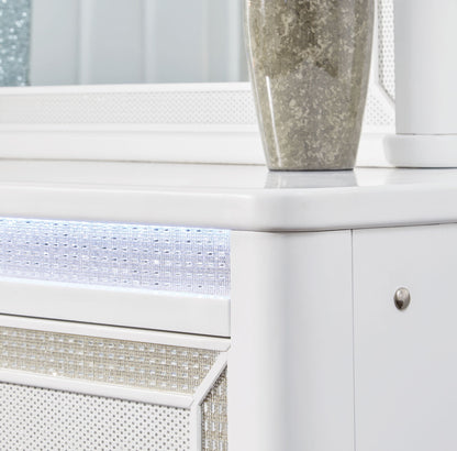 Chalanna - Dresser And Mirror - White, alternate view 7 with solid wood