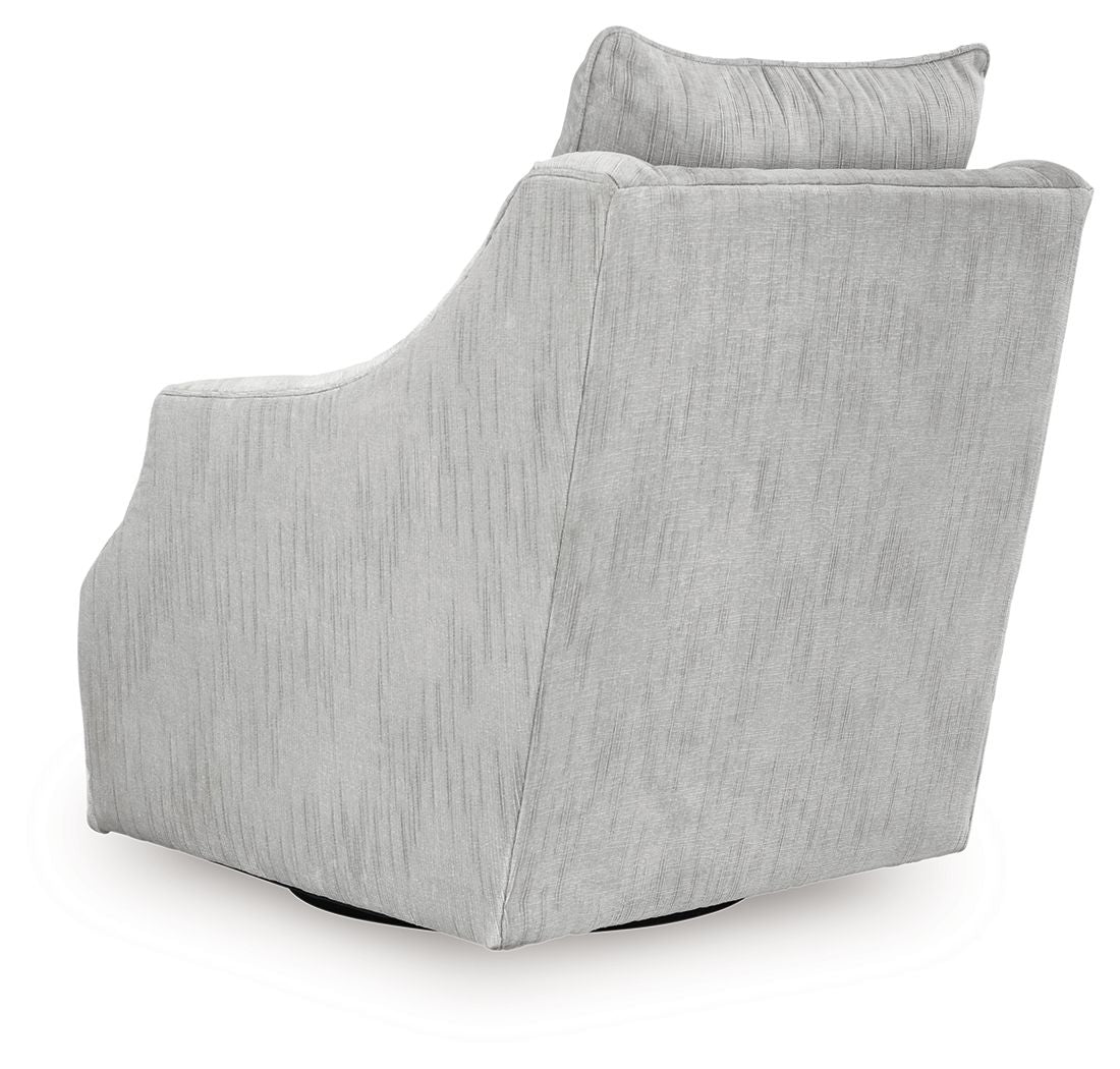 Gubbins - Swivel Accent Chair - Gray, alternate view 3 with polyester fabric
