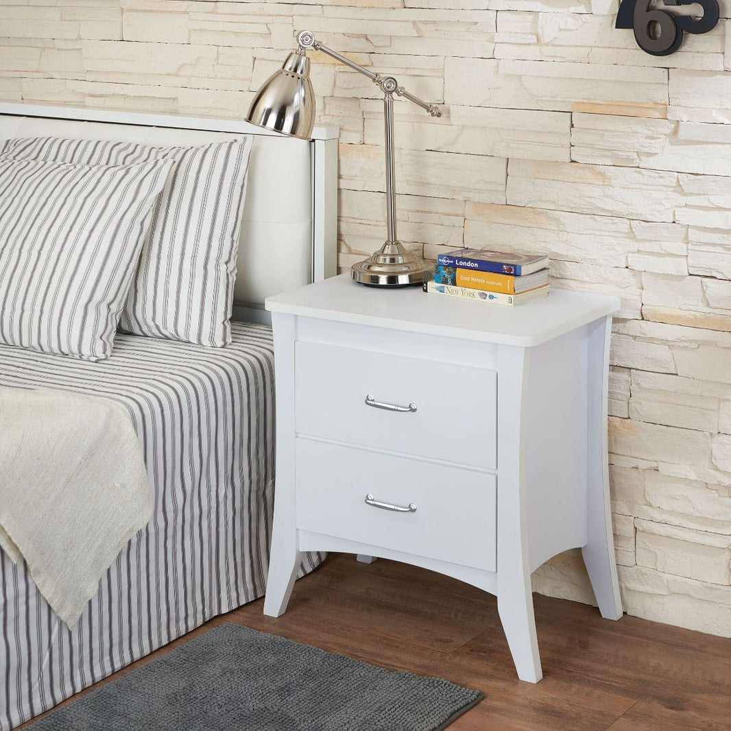 Babb - Accent Table - White, product view with wood construction