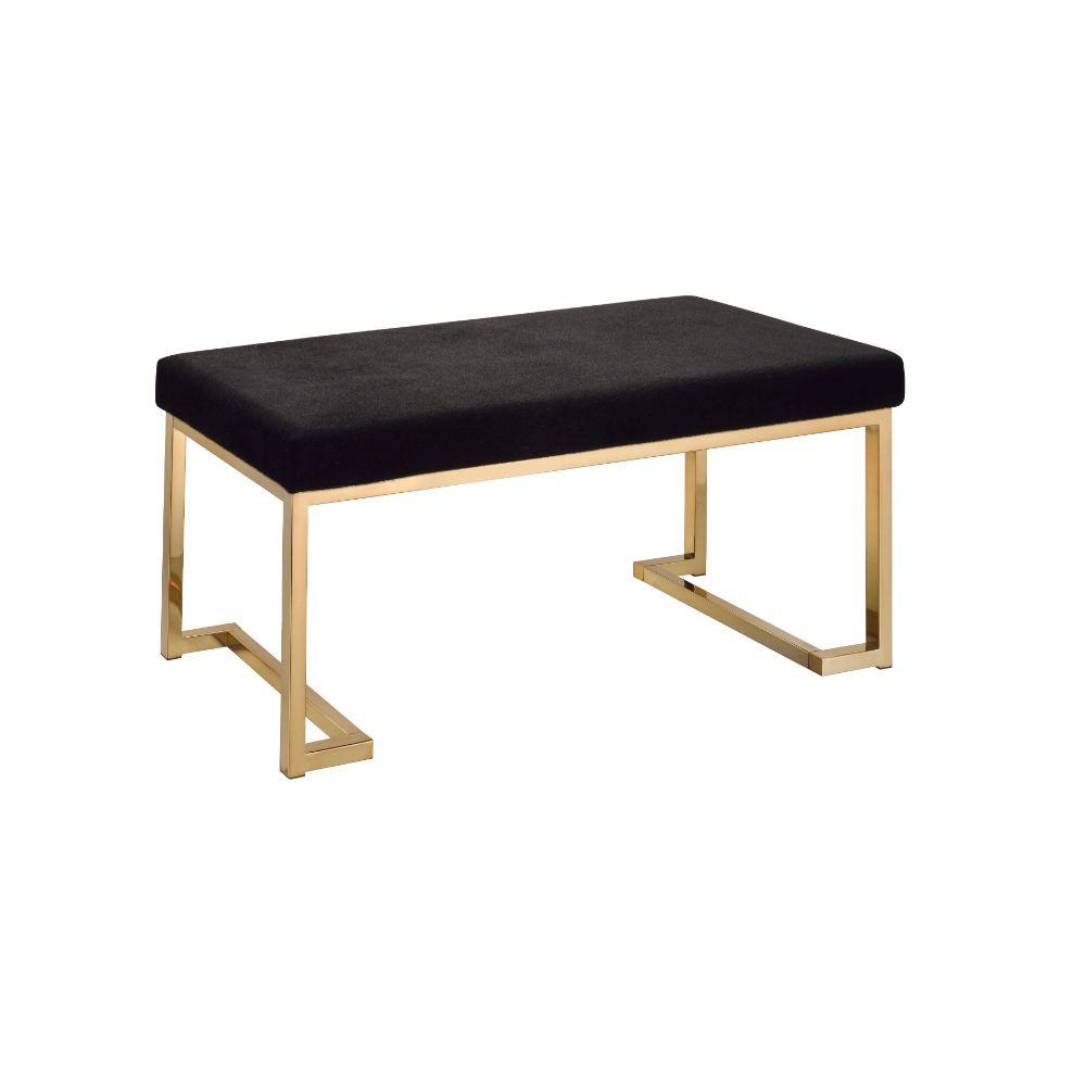 Boice - Bench - Black Fabric & Champagne, alternate view 4 with polyester fabric