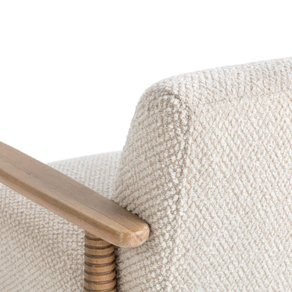 Caprice - Accent Chair - Light Beige / Natural, alternate view 3 with polyester fabric