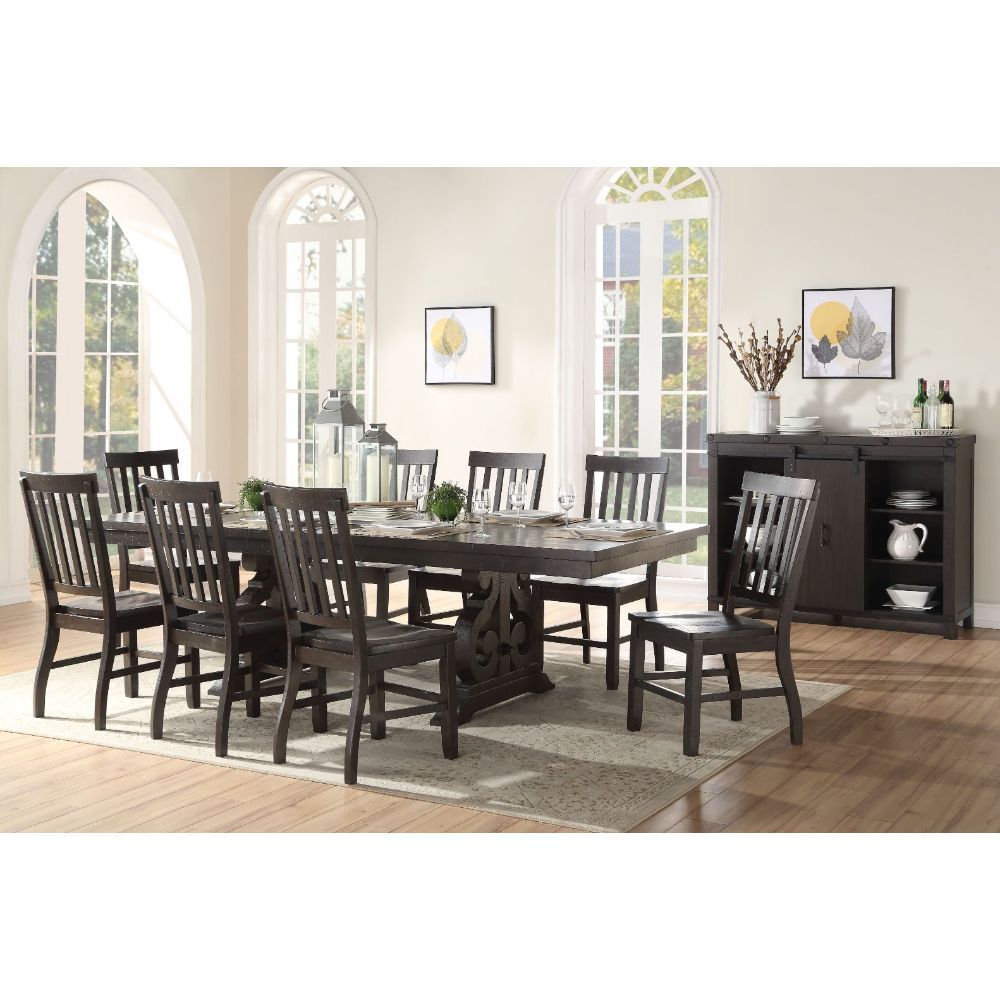 Maisha - Dining Table - Rustic Walnut, product view with solid wood