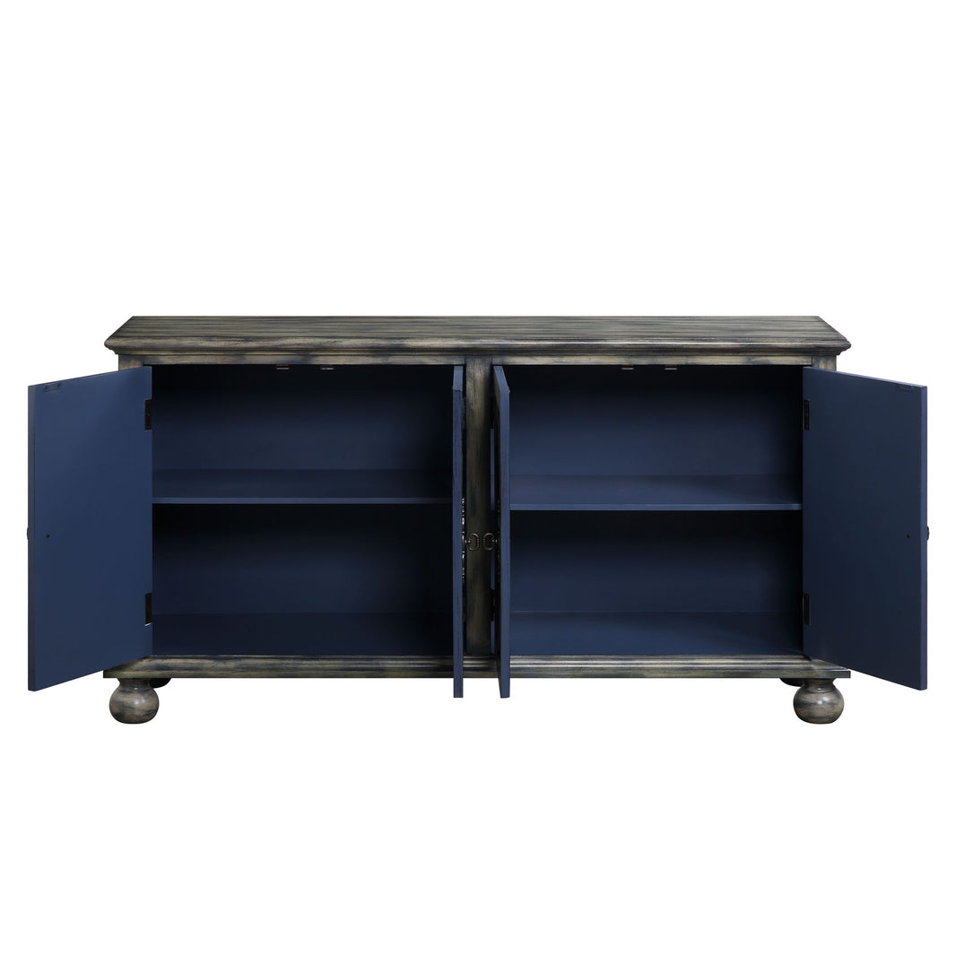Pavan - Console Cabinet - Rustic Gray, alternate view 2 with wood construction