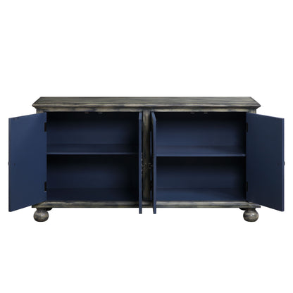 Pavan - Console Cabinet - Rustic Gray, alternate view 2 with wood construction