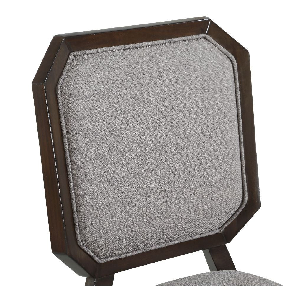 Selma - Side Chair (Set of 2) - Gray Fabric & Tobacco, alternate view 4 with wood construction