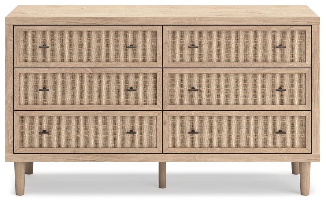 Cielden - Six Drawer Dresser - Two-Tone, alternate view 2 with linen fabric