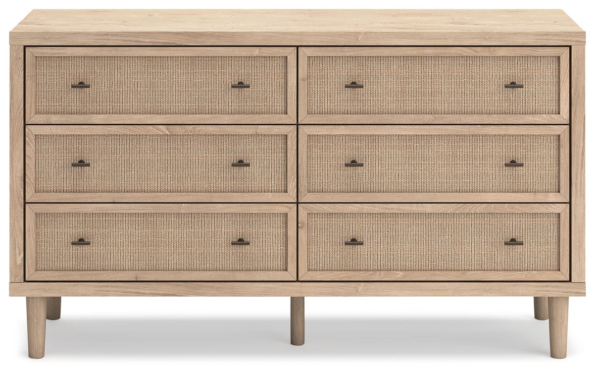 Cielden - Six Drawer Dresser - Two-Tone, alternate view 2 with linen fabric