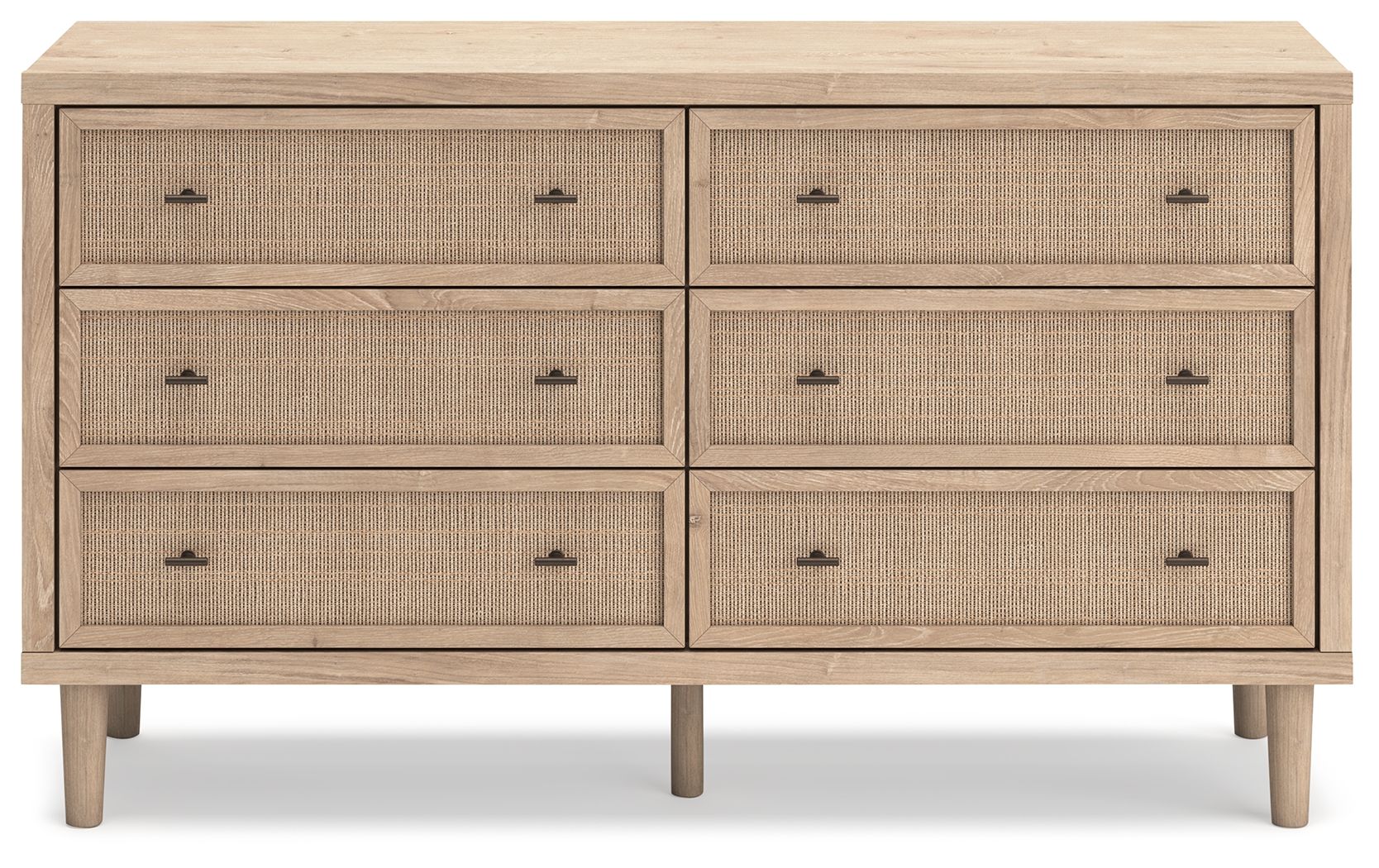 Cielden - Six Drawer Dresser - Two-Tone, alternate view 2 with linen fabric