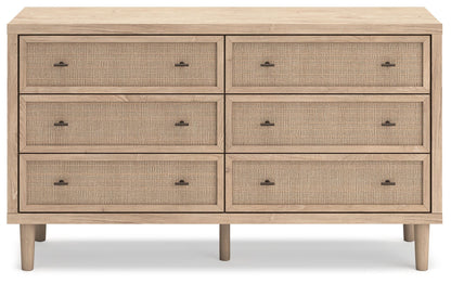 Cielden - Six Drawer Dresser - Two-Tone, alternate view 2 with linen fabric