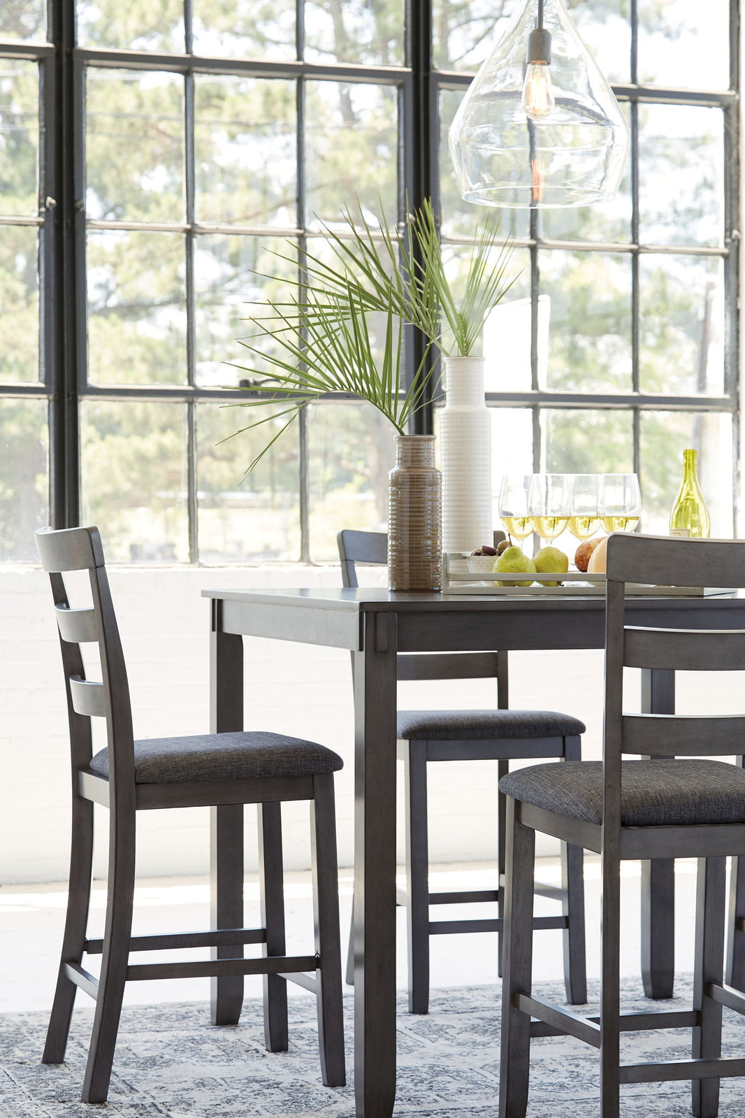 Bridson - Square Counter TBL Set (Set of 5) - Gray, alternate view 2 with polyester fabric