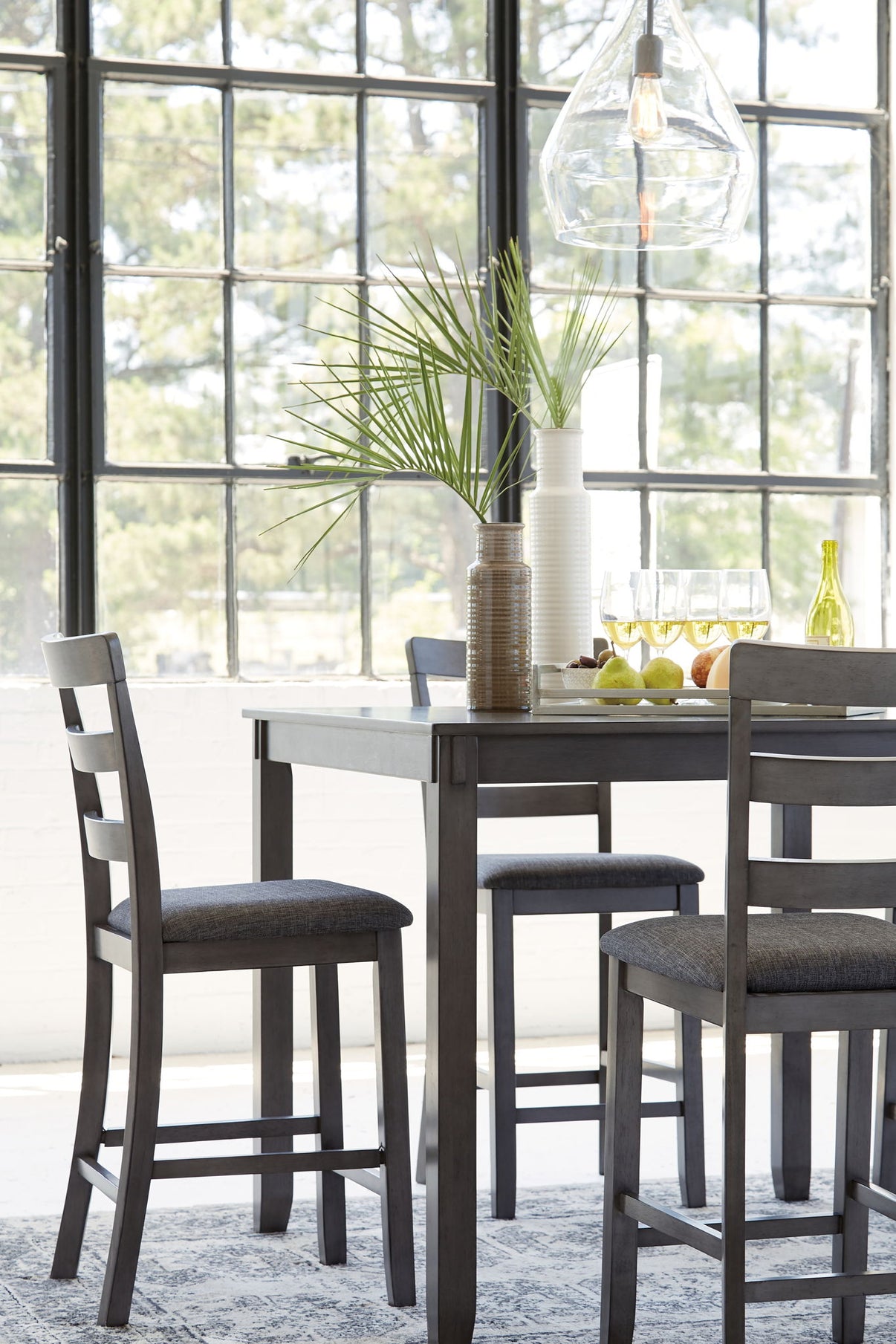 Bridson - Square Counter TBL Set (Set of 5) - Gray, alternate view 2 with polyester fabric