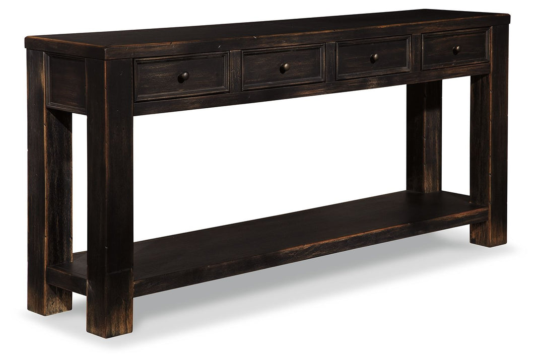 Gavelston - Sofa Table - Black, product view with engineered wood
