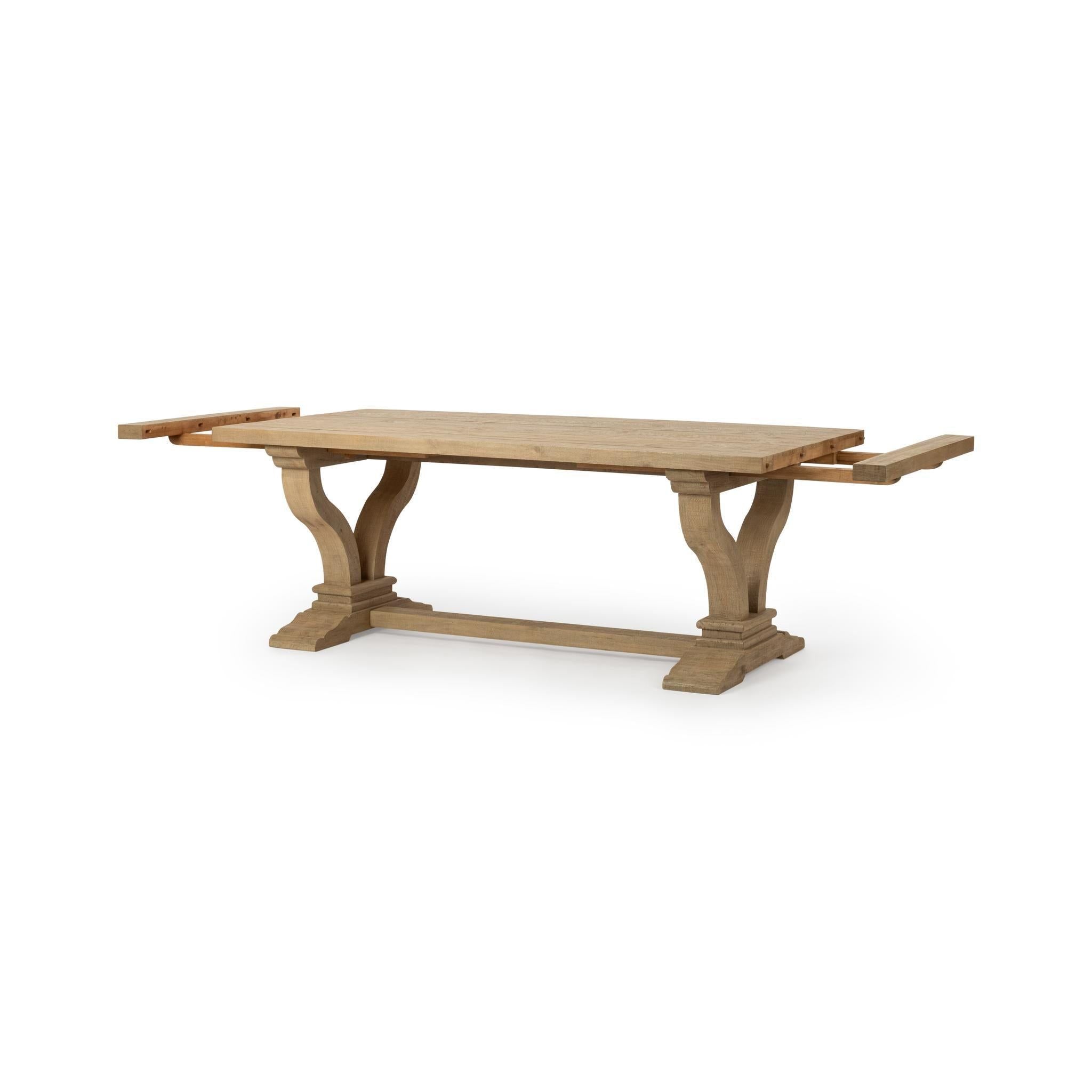 Julia - 86-110" Extension Dining Table - Soft Earth, alternate view 7 with solid wood